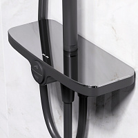 Am.Pm Like Душевая стойка: верхний и ручной душ, шланг, без смесителя, цвет: черный матовый F0780222