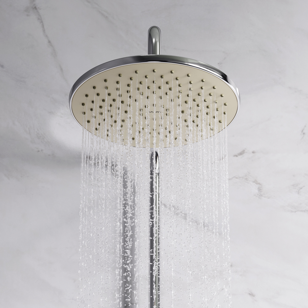 Am.Pm X-Joy Душевая стойка: смеситель, верхний и ручной душ, шланг, цвет: хром глянцевый F40885A94