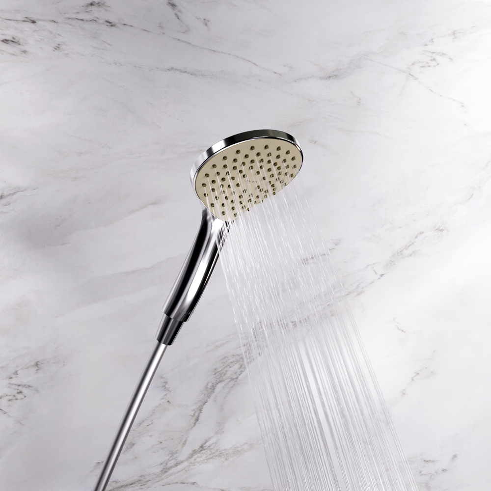 Am.Pm X-Joy Душевая стойка: смеситель, верхний и ручной душ, шланг, цвет: хром глянцевый F40885A94