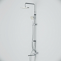 Am.Pm X-Joy Душевая стойка: смеситель, верхний и ручной душ, шланг, цвет: хром глянцевый F40885A94