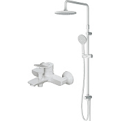 Am.Pm X-Joy Душевая стойка: смеситель, верхний и ручной душ, шланг, цвет: белый матовый F43885A14