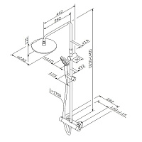 Am.Pm Gem Душевая стойка с верхним душем, цвет: хром F0790410