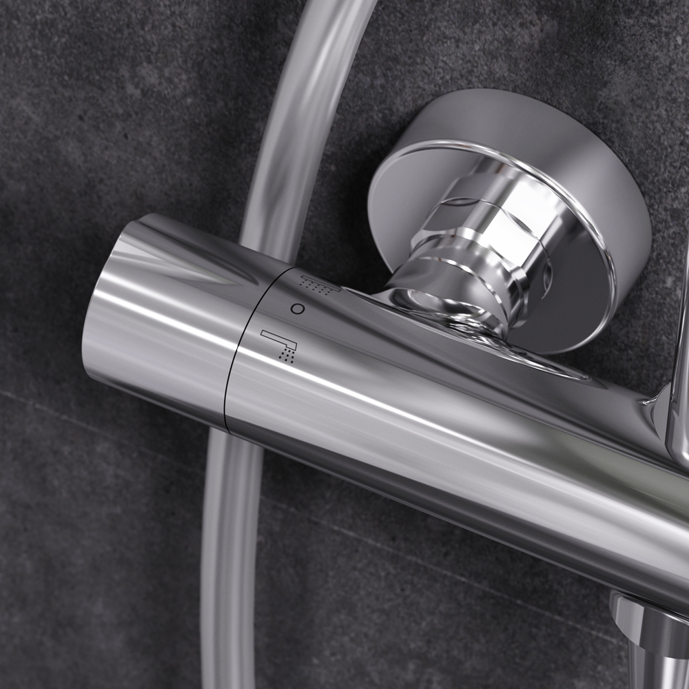 Am.Pm Gem Душевая стойка с верхним душем, цвет: хром F0790420