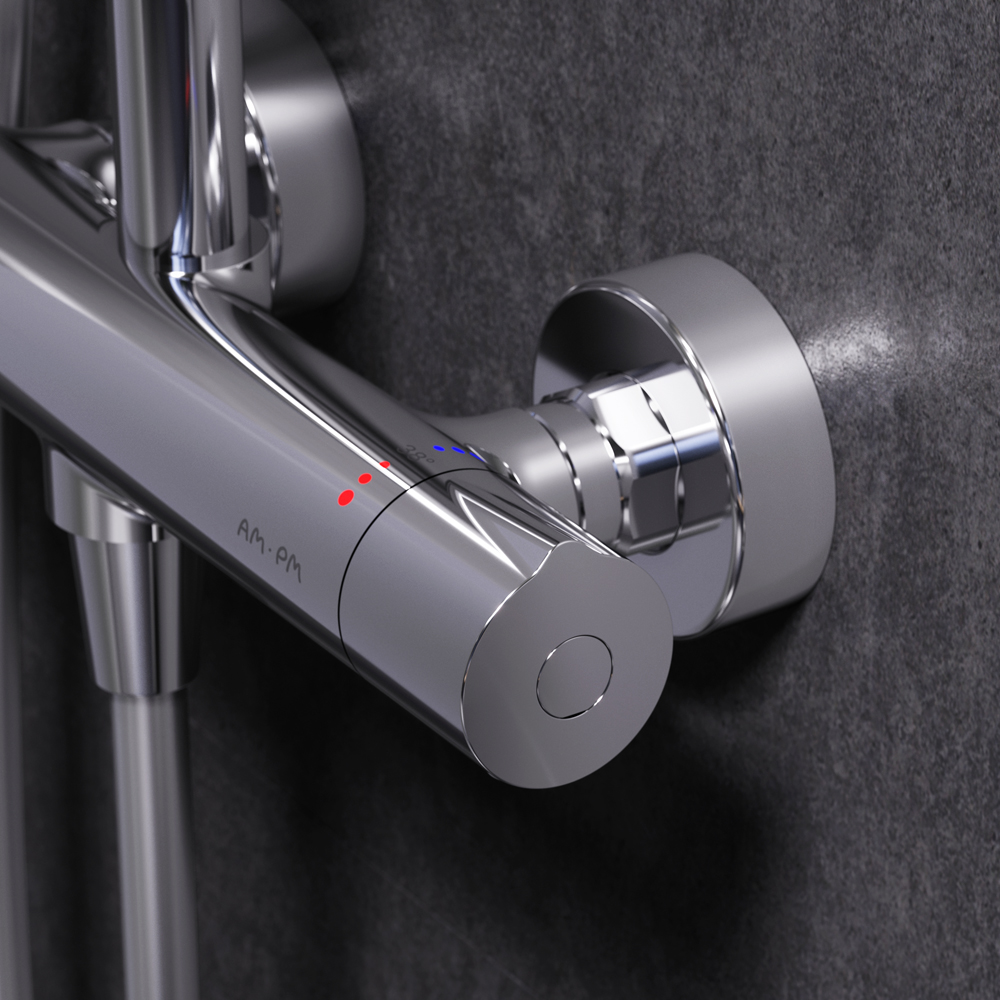 Am.Pm Gem Душевая стойка с верхним душем, цвет: хром F0790420