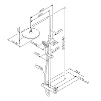 Am.Pm Gem Душевая стойка с верхним душем, цвет: хром F0790420