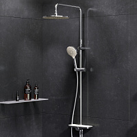 Am.Pm Like Душевая стойка: верхний и ручной душ, шланг, без смесителя, цвет: хром глянцевый F0780200