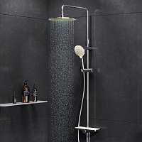 Am.Pm Like Душевая стойка: верхний и ручной душ, шланг, без смесителя, цвет: хром глянцевый F0780200