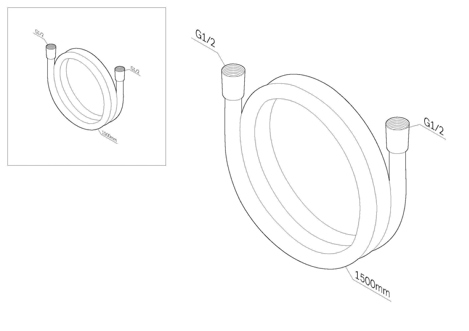 Am.Pm Душевой шланг 150 см, с пластиковой оплеткой, цвет: хром матовый F0415100