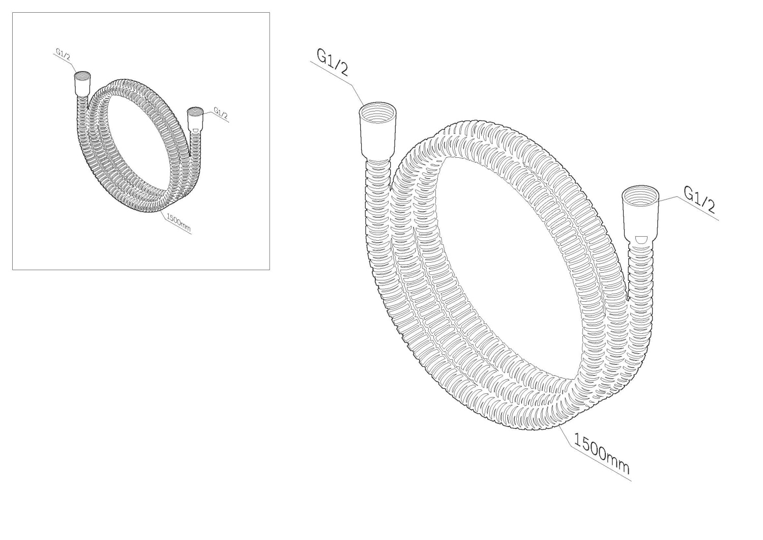 Am.Pm Душевой шланг 150 см, с металлической оплеткой, цвет: хром глянцевый F0415300