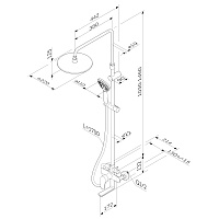 Am.Pm Like Душевая стойка с верхним душем, цвет: хром F0780920