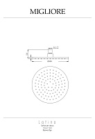 Migliore Latino Верхний душ 30d, антикальций, цвет: золото 29669