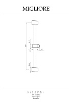 Migliore Eko Штанга душевая 55h, с держателем, цвет: золото 20190