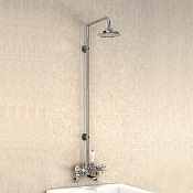 Burlington Birkenhead Душевой комплект: смеситель, душ, стойка, излив 13 см, цвет: хром/черный глян. H295-BI BLA