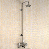 Burlington Kensington Душевой комплект: смеситель, душ, стойка, излив 13 см, цвет: хром/черный глян. H295-KE BLA