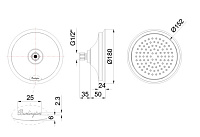 Burlington Верхний душ без кронштейна d15 см, 1 режим, цвет: хром глянцевый V16