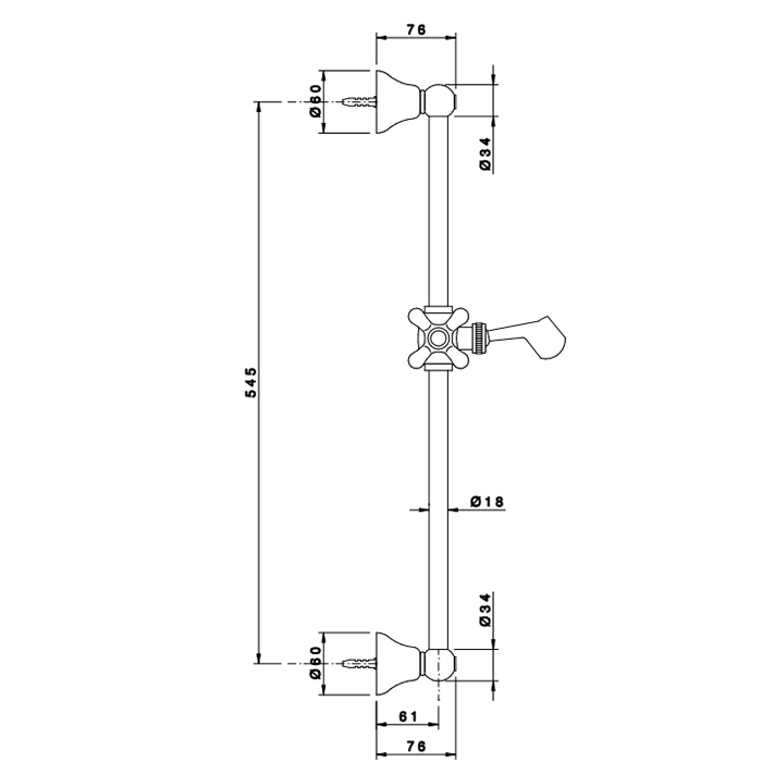 Nicolazzi Doccia Душевая штанга 54,5 см, цвет: хром C8071CR