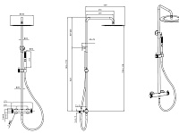 Allen Brau Fantasy Душевая стойка: термостат, ручной душ, верхний душ, шланг 150 см, цвет: хром 5.11001-00