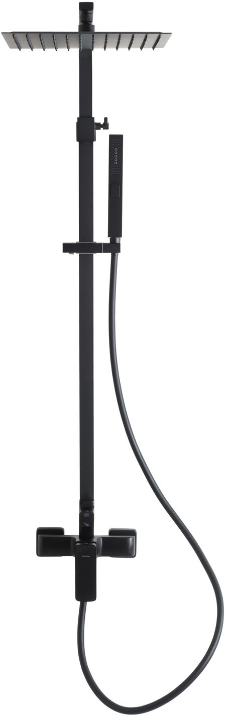 Allen Brau Infinity Душевая стойка: смеситель, ручной и верхний душ, шланг 150 см, цвет: черный мат 5.21012-31