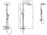 Allen Brau Infinity Душевая стойка: смеситель, ручной и верхний душ, шланг 150 см, цвет: черный мат 5.21012-31