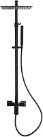 Allen Brau Infinity Душевая стойка: смеситель, ручной и верхний душ, шланг 150 см, цвет: черный мат 5.21012-31
