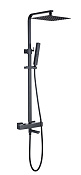 Allen Brau Infinity Душевая стойка: смеситель, ручной и верхний душ, шланг 150 см, цвет: черный мат 5.21029-31