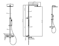 Allen Brau Infinity Душевая стойка: смеситель, ручной и верхний душ, шланг 150 см, цвет: черный мат 5.21029-31