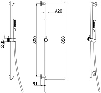 Allen Brau Priority Душевой гарнитур: ручной душ, штанга, держатель, шланг 150 см, цвет: хром 5.31010-00