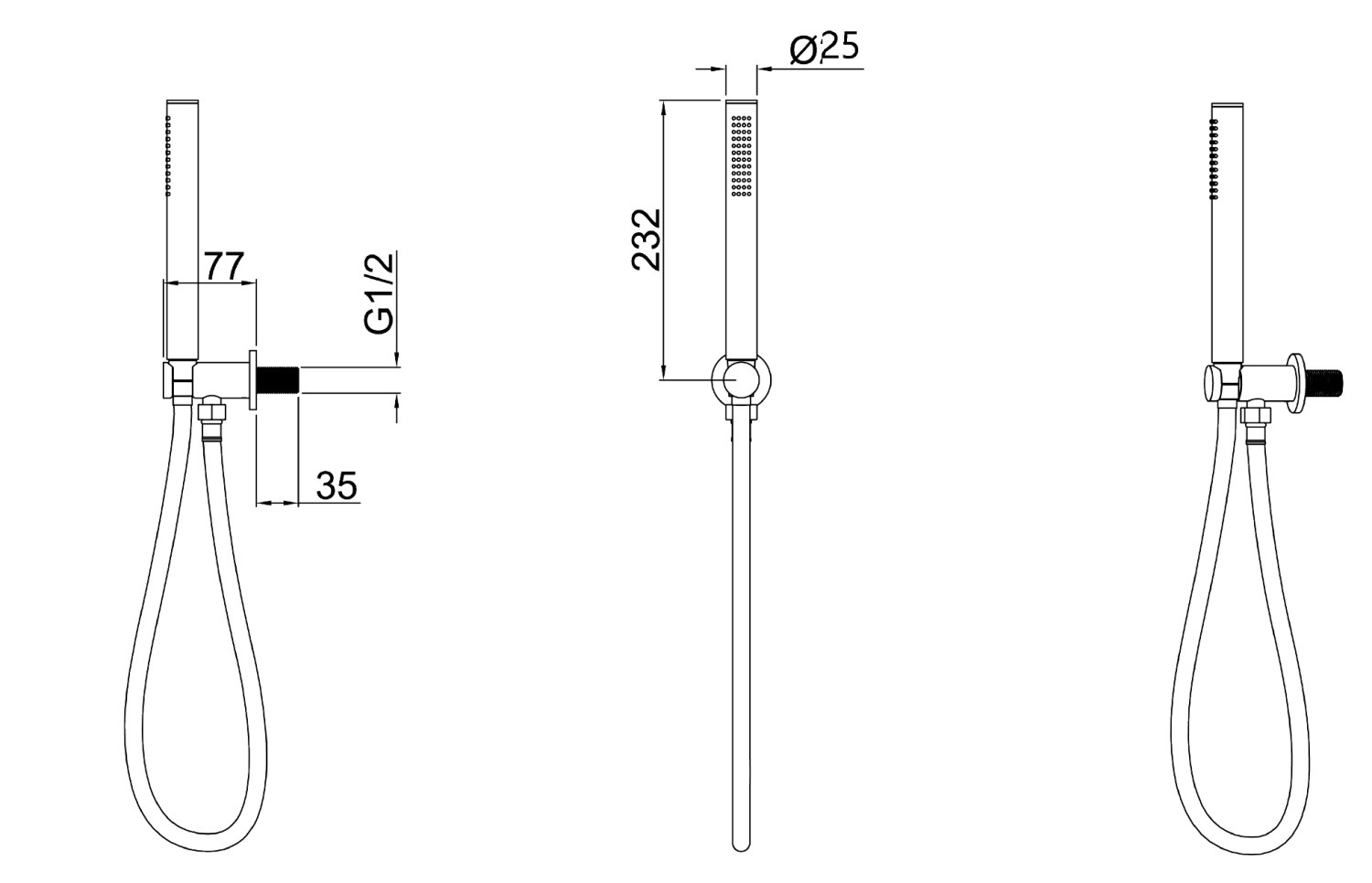 Allen Brau Priority Душевой гарнитур: ручной душ, держатель с выпуском, шланг 150 см, цвет: хром 5.31019-00