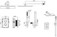 Allen Brau Infinity Душевой комплект встраиваемый: термостат, верхний и ручной душ, цвет: черный мат 5.21016-31