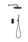 Allen Brau Priority Душевой комплект встраиваемый: термостат, верхний и ручной душ, цвет: черный мат 5.31013-31