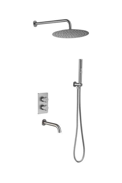 Allen Brau Priority Душевой комплект встраив.: термостат, излив, верх. и руч. душ, цвет: никель браш 5.31014-BN