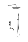 Allen Brau Priority Душевой комплект встраив.: термостат, излив, верх. и руч. душ, цвет: никель браш 5.31014-BN