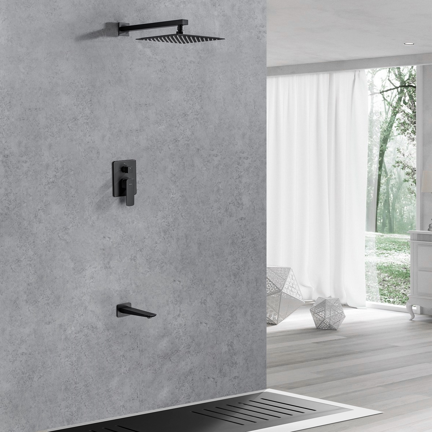 Allen Brau Infinity Излив для ванны 17,3 см, цвет: черный матовый 5.21020-31