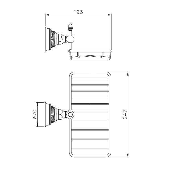 Nicolazzi Impero Полочка-решетка подвесная, цвет: золото 1493GO36
