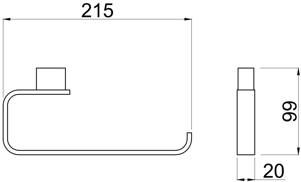 Allen Brau Infinity Полотенцедержатель подвесной 21,5 см цвет: хром 6.21010-00