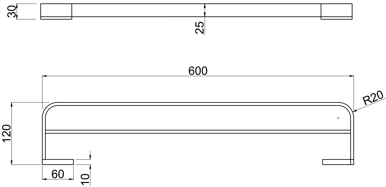 Allen Brau Infinity Полотенцедержатель двойной подвесной 60 см цвет: черный матовый 6.21013-31