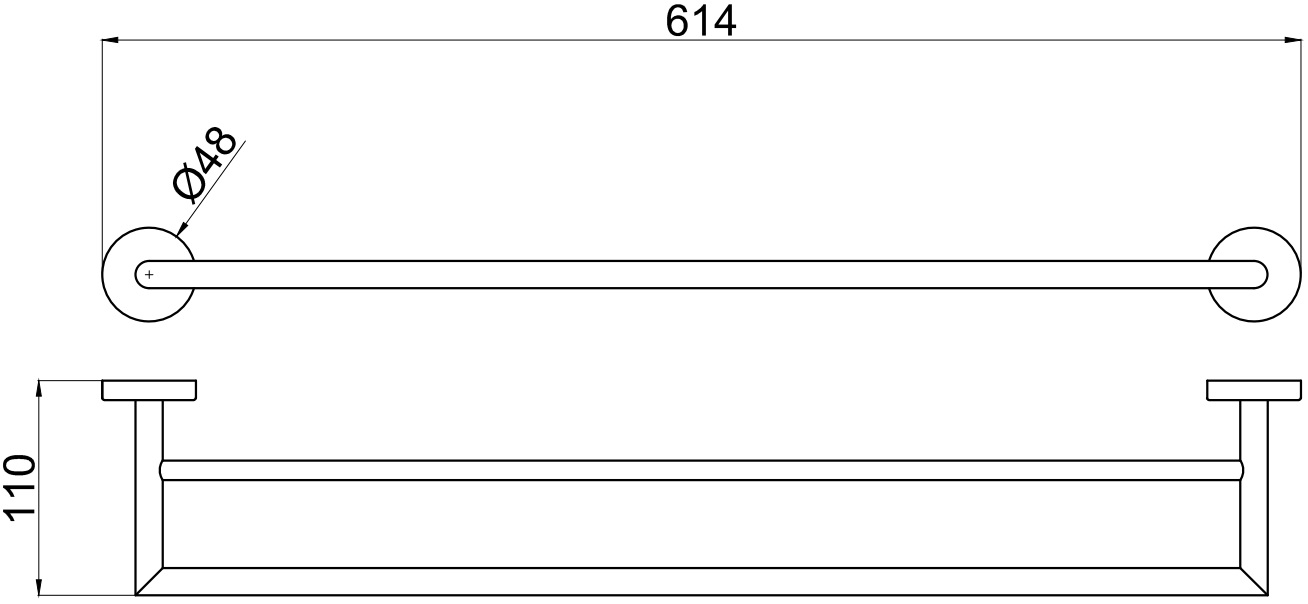 Allen Brau Priority Полотенцедержатель двойной подвесной 61,4 см, цвет: хром 6.31012-00