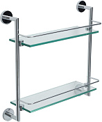 Allen Brau Priority Полка стеклянная, двойная 41,7x13,8x40,8h см, цвет: хром 6.31015-00