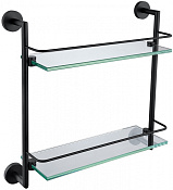 Allen Brau Priority Полка стеклянная, двойная 41,7x13,8x40,8h см, цвет: черный матовый 6.31015-31