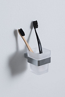 Allen Brau Infinity Стакан с держателем подвесной 6,8x10,3x8,6h см, матовое стекло, цвет: хром 6.21002-00