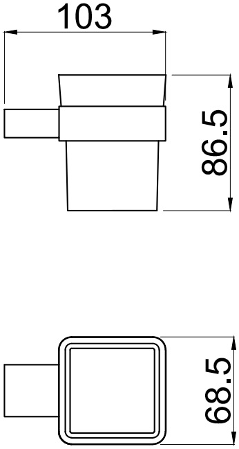 Allen Brau Infinity Стакан подвесной 6,8x10,3x8,6h см, матовое стекло, цвет: черный матовый 6.21002-31