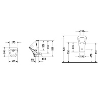 Duravit DuraStyle Dry Писсуар безводный, сток горизонтальный, цвет белый 2808300000