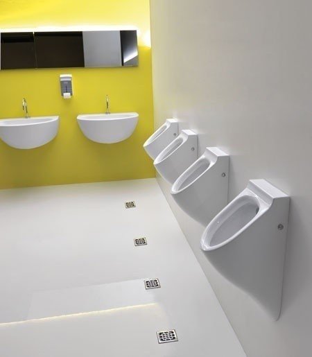 Kerasan Aquatech Писсуар подвесной со скрытым подводом, сифоном и комплектом крепежей, цвет: Bianco 373501