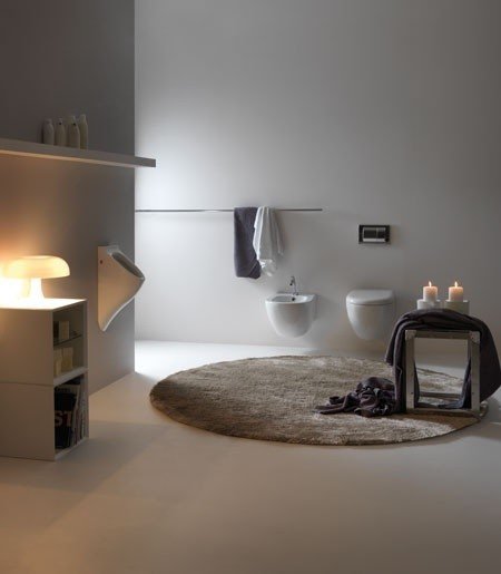 Kerasan Aquatech Писсуар подвесной со скрытым подводом, сифоном и комплектом крепежей, цвет: Bianco 373501