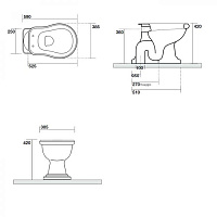 Kerasan Retro Чаша для унитаза, без крепления, сиденья и бачка, цвет: Bianco lucido 101001