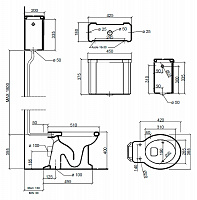 Унитаз Sbordoni Neoclassica  с высоким бачком 5109