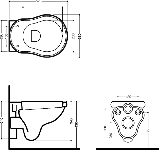Kerasan Retro Унитаз подвесной 52x38 см, без крышки, цвет: Bianco lucido 101501