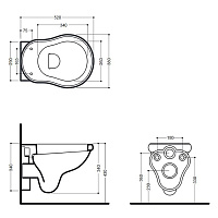 Kerasan Retro Унитаз подвесной 52x38 см, без крышки, цвет: Bianco lucido 101501