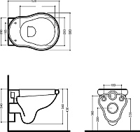 Kerasan Retro Унитаз подвесной 52x38 см, без крышки, цвет: Bianco lucido 101501