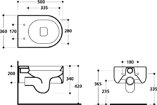 Kerasan Flo Унитаз подвесной 50x36 см, без сиденья, цвет: Bianco lucido 311501